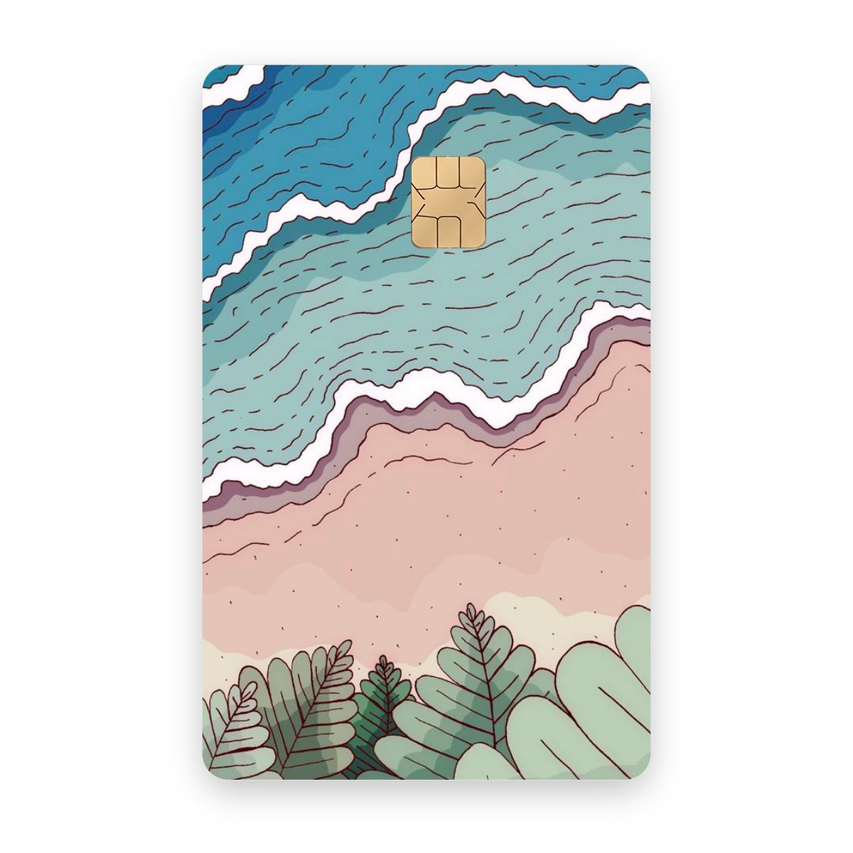 Beach & Palms card sticker on a bank card