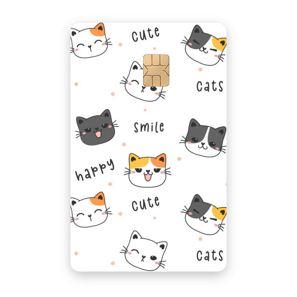 Happy Cats card sticker on a bank card