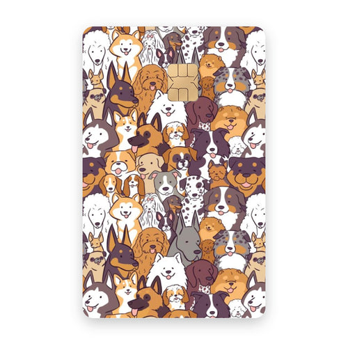 Dogs card sticker on a bank card