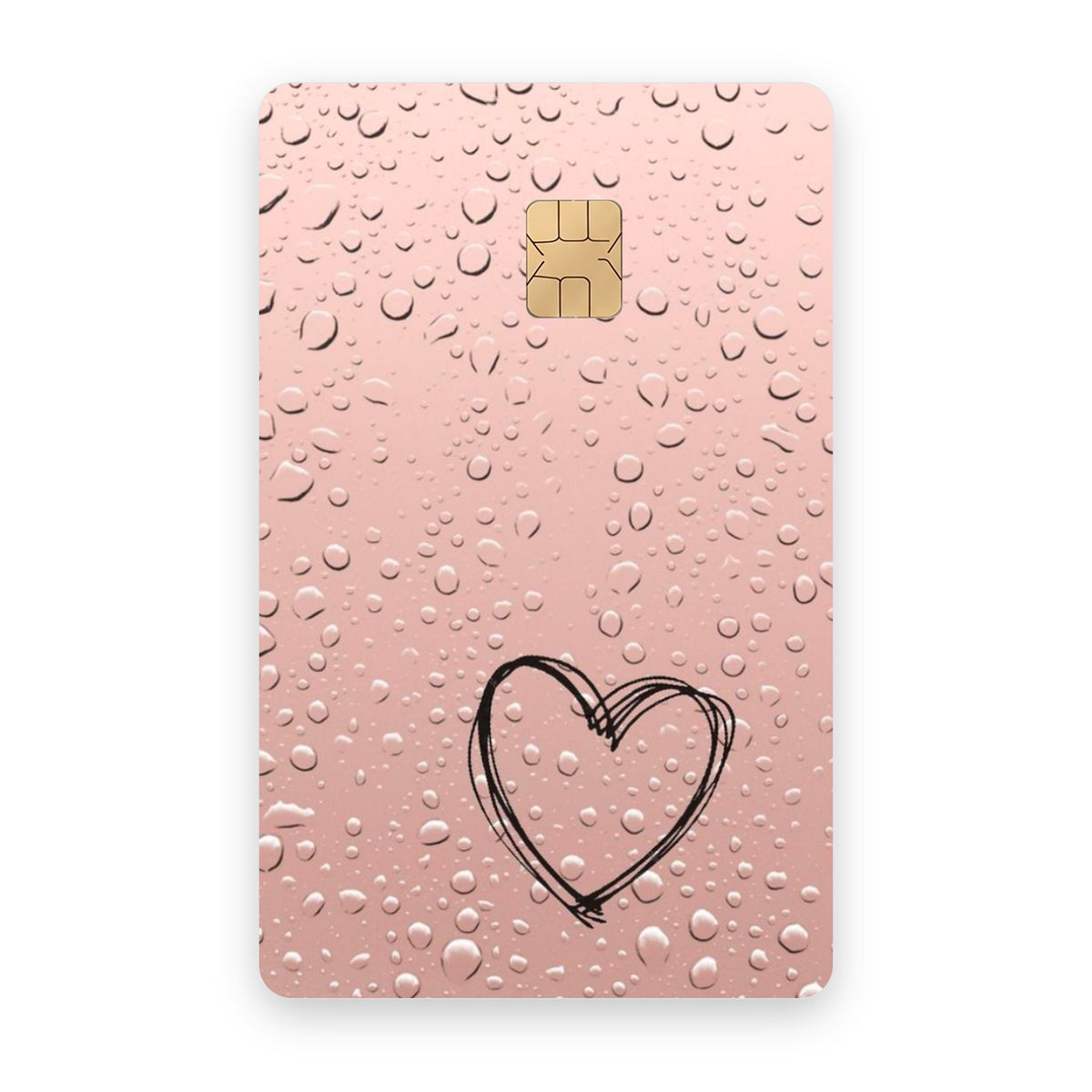 Dropping Heart card sticker on a bank card