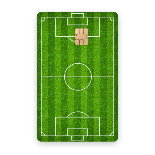 Football Field card sticker on a bank card