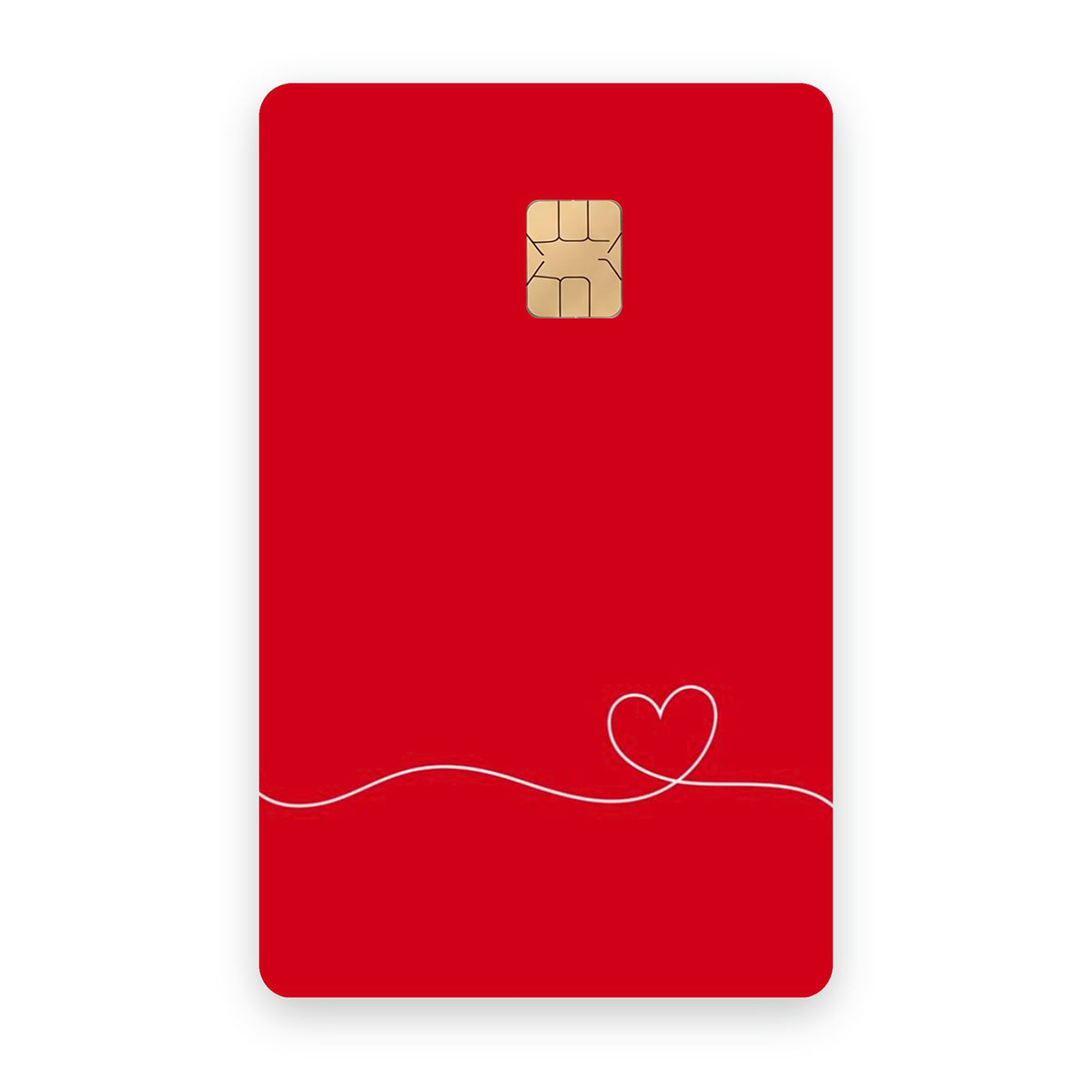 Heart card sticker on a bank card