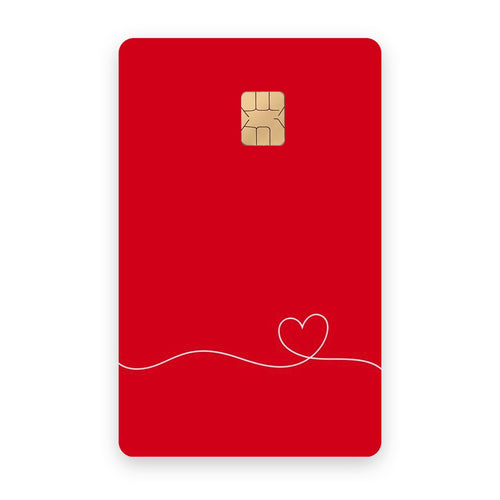 Heart card sticker on a bank card