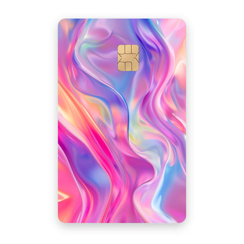 Pink Rainbow card sticker on a bank card