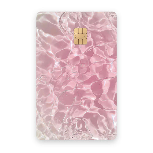 Pink Water card sticker on a bank card