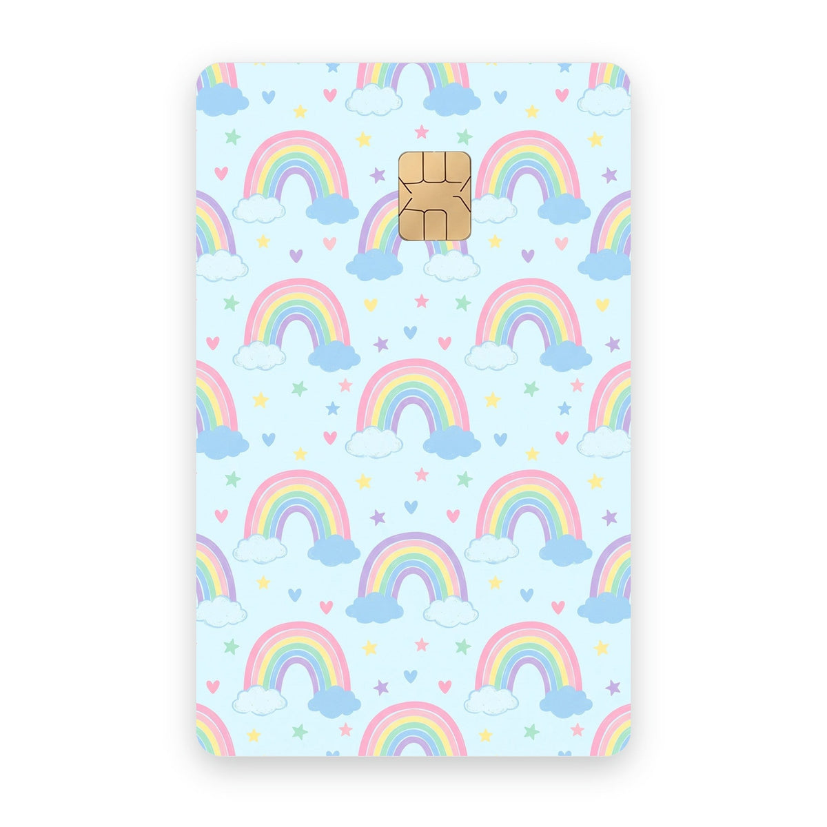 Rainbows card sticker on a card