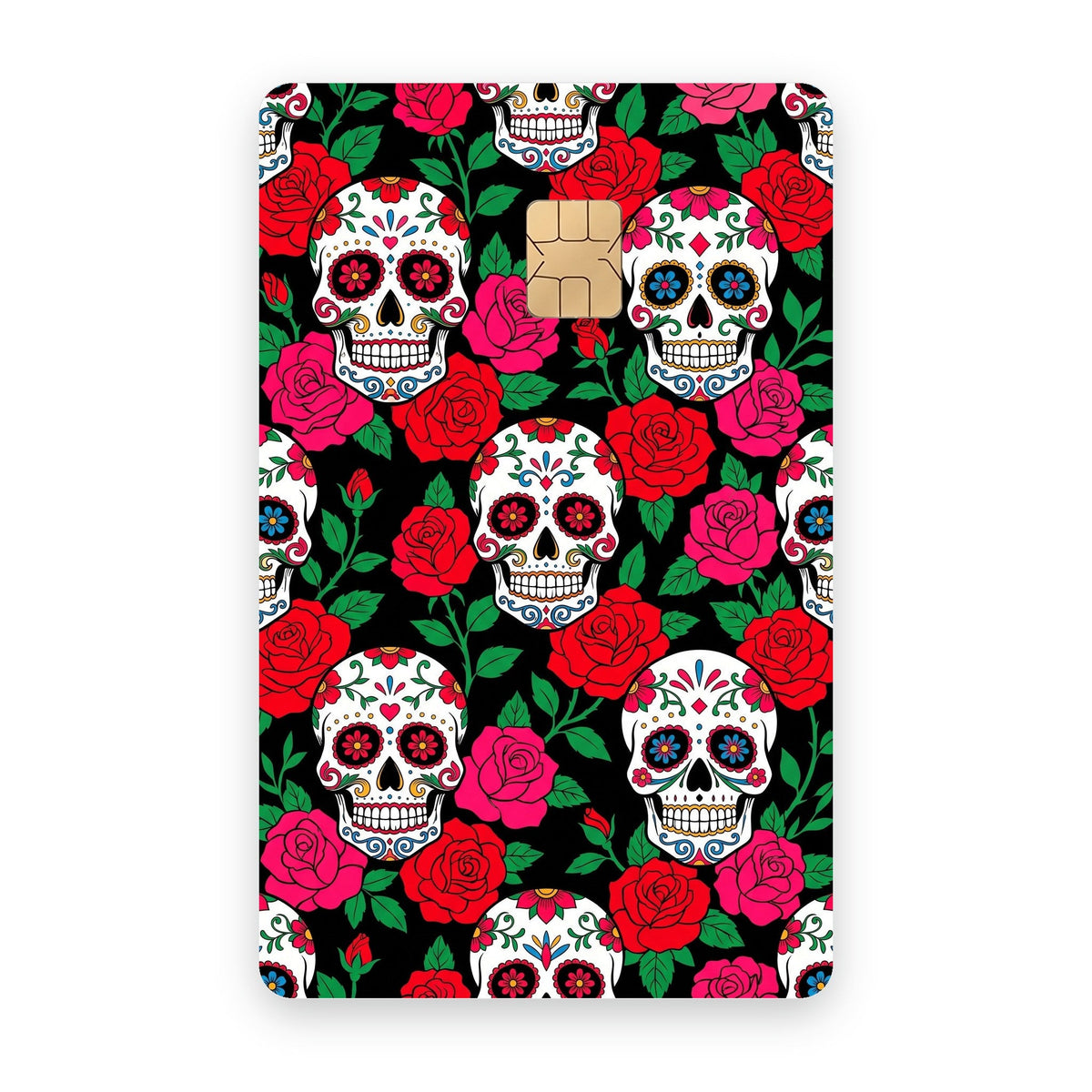 Skull Rose card sticker on a card