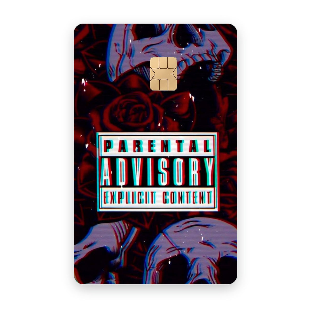 Parental Advisory card sticker on a bank card