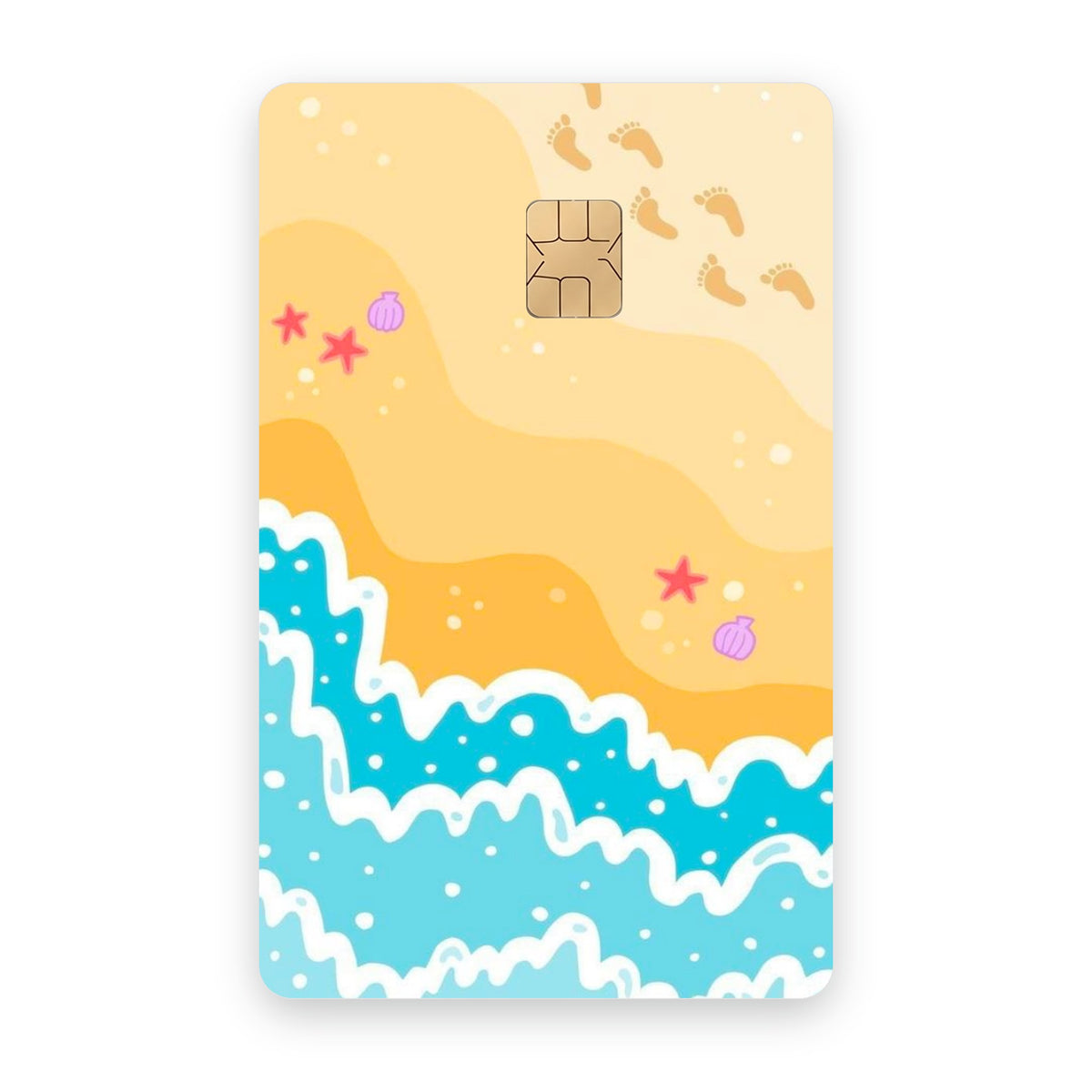 Sunny Beach card sticker on a bank card