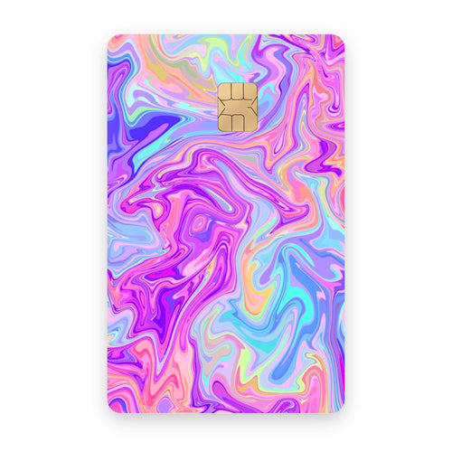 Trippy Rainbow card sticker on a bank card