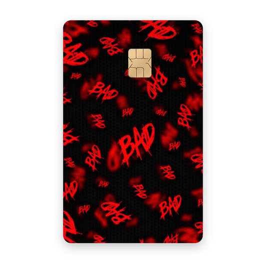 Bad card sticker on a bank card