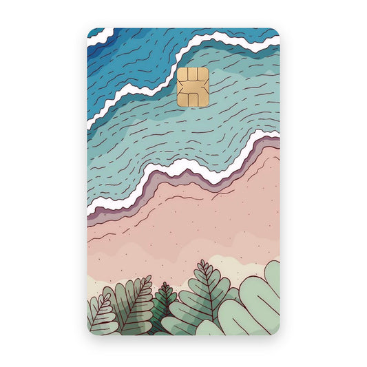 Beach & Palms card sticker on a bank card