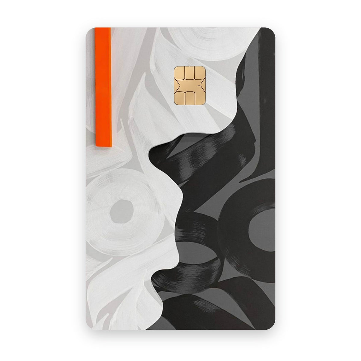 Black and White card sticker on a bank card