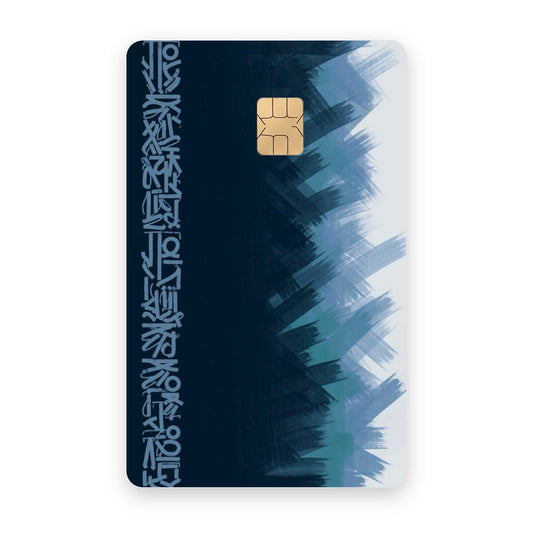 Blue Japan card sticker on a bank card