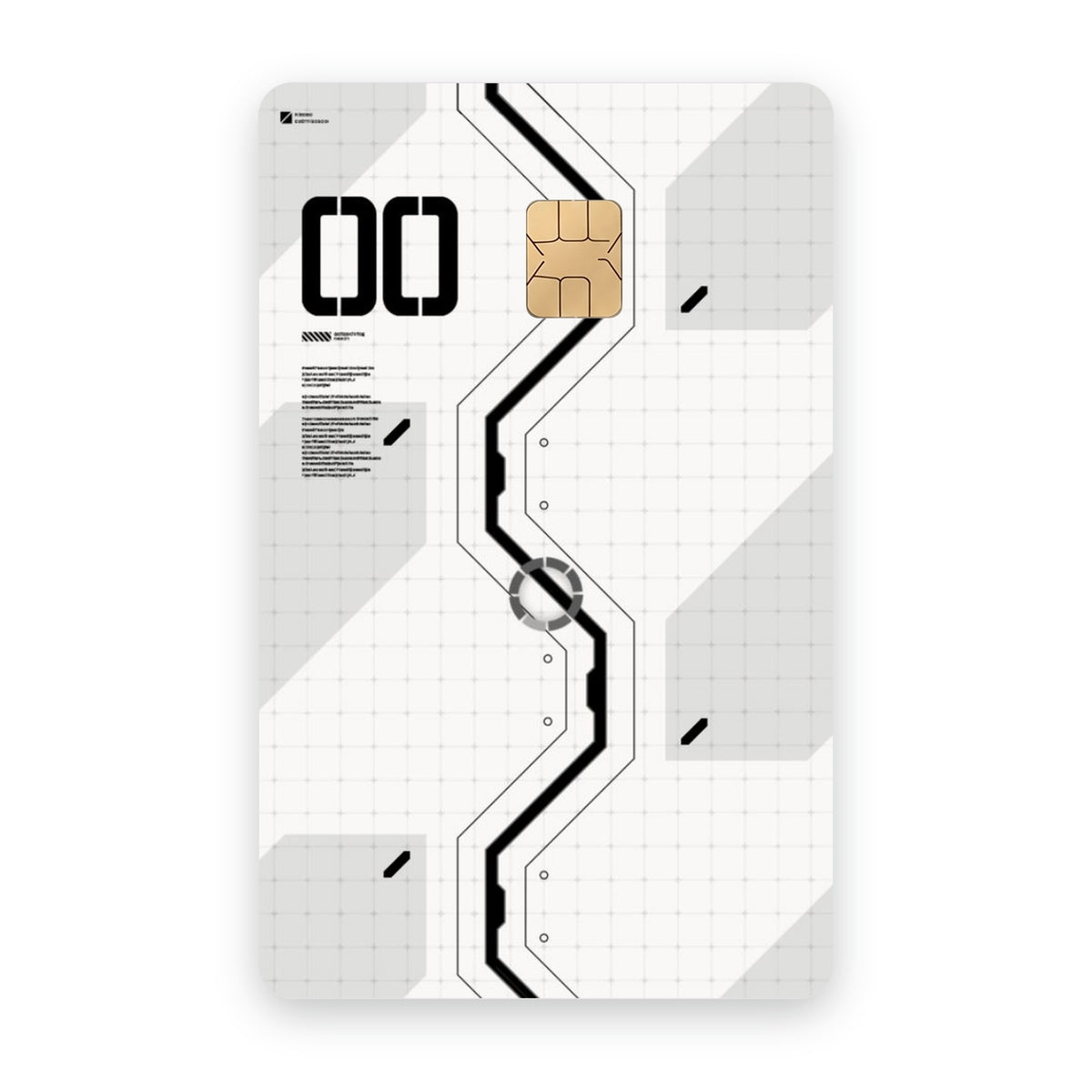 White Technology card sticker on a bank card