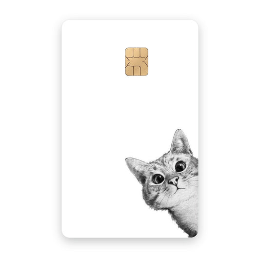 Cat card sticker on a bank card