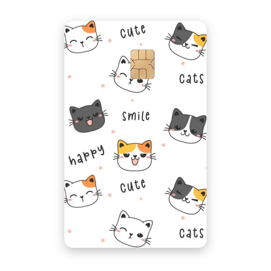 Happy Cats card sticker on a bank card