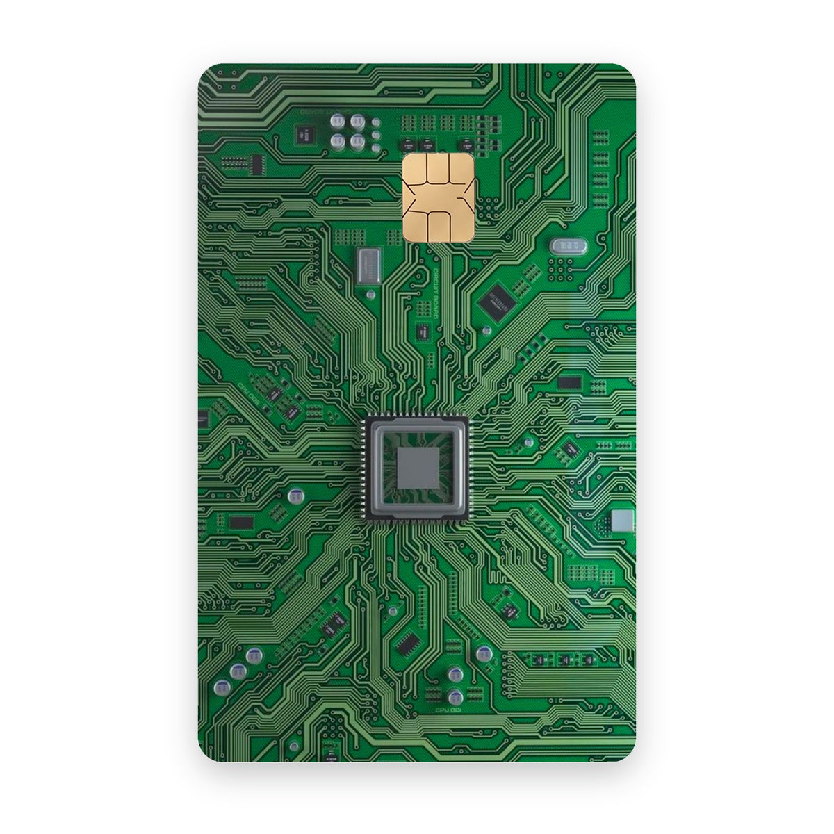 Computer Chip card sticker on a bank card
