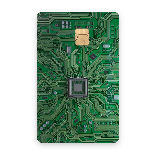 Computer Chip card sticker on a bank card