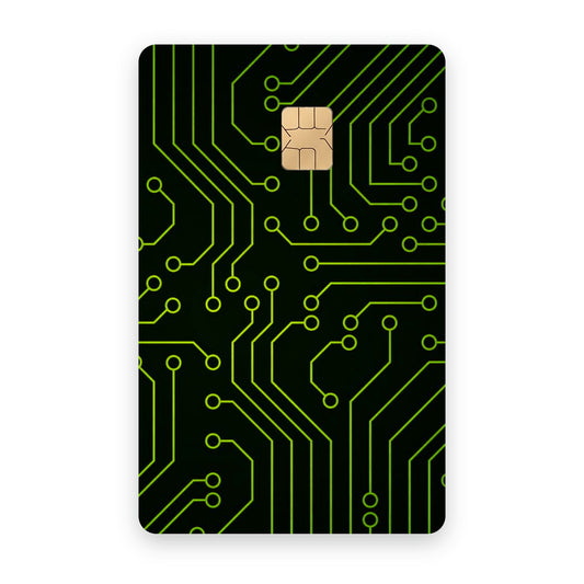 Computer card sticker on a bank card