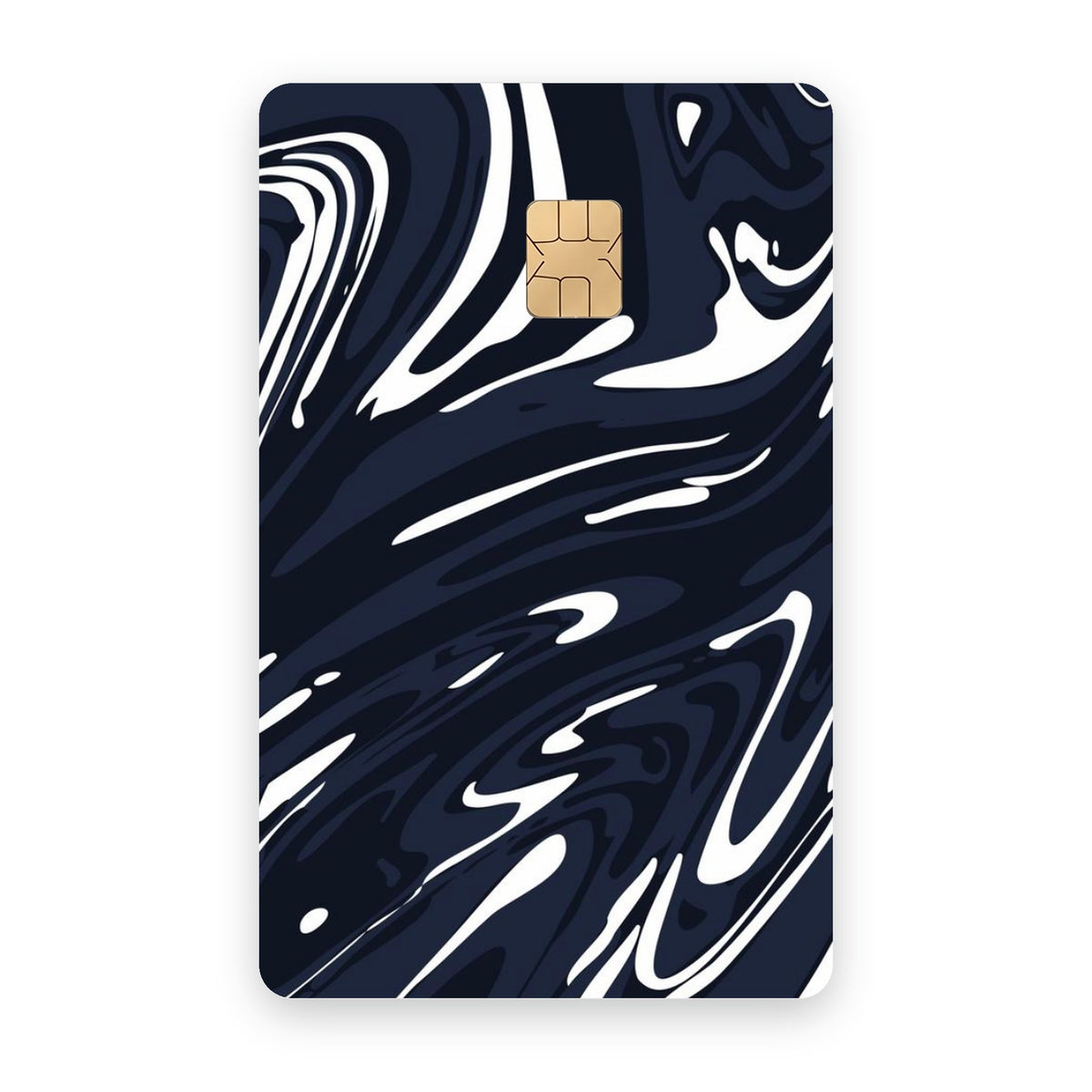 Blue Liquid card sticker on a bank card