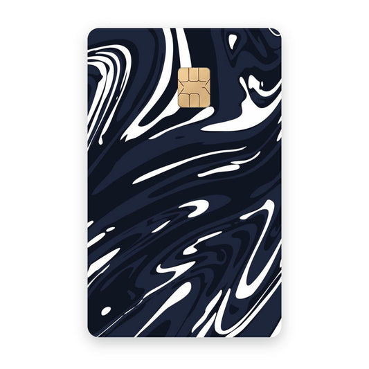 Blue Liquid card sticker on a bank card