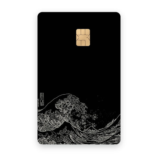 Sketch Waves card sticker on a bank card