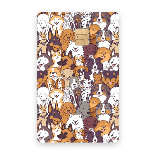 Dogs card sticker on a bank card