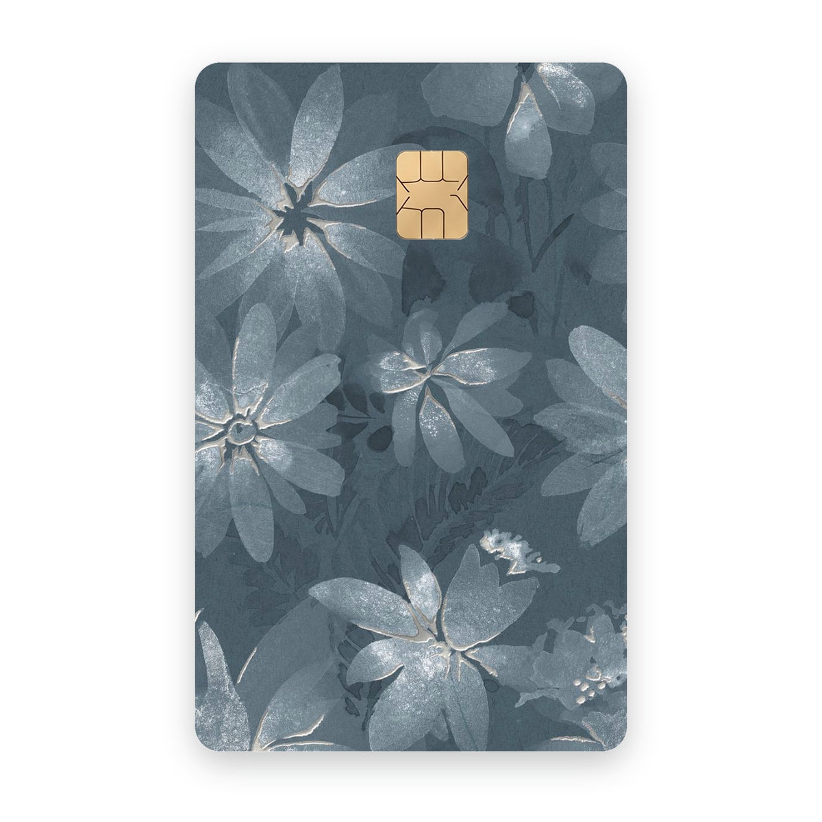 Flower Drawing card sticker on a bank card