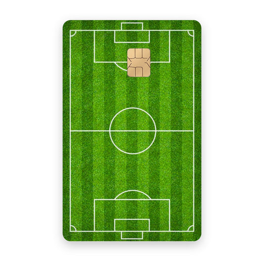Football Field card sticker on a bank card