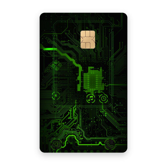 Green Chip card sticker on a bank card