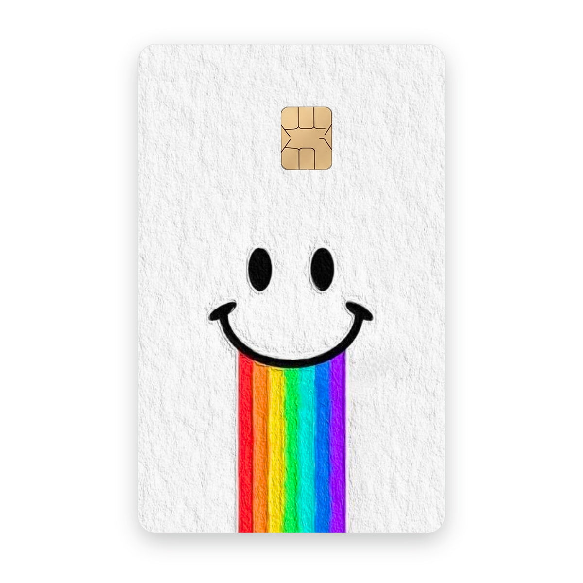 Happy Rainbow card sticker on a bank card