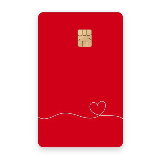 Heart card sticker on a bank card