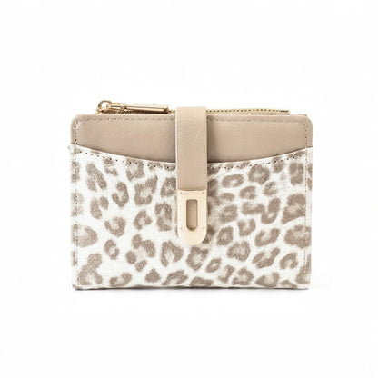 Leopard Wallet in Grey, front