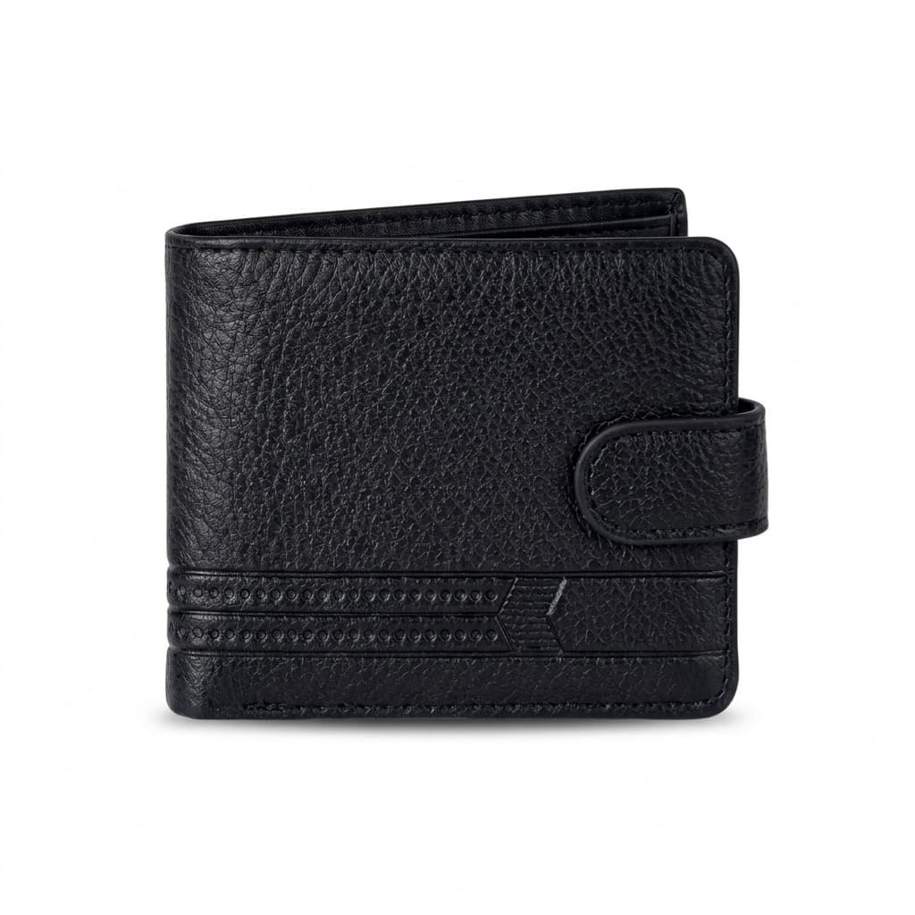 Bifold Wallet in Black, front