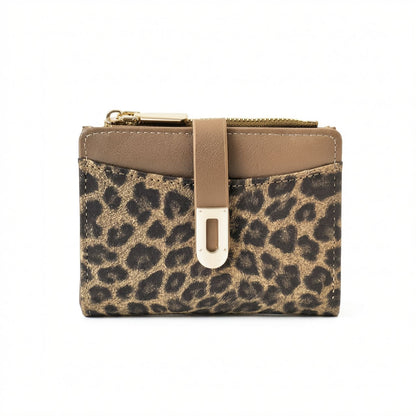 Leopard Wallet in Brown, front