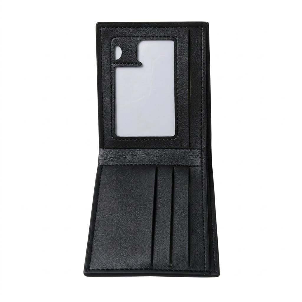Carbon Wallet in Black, open interior