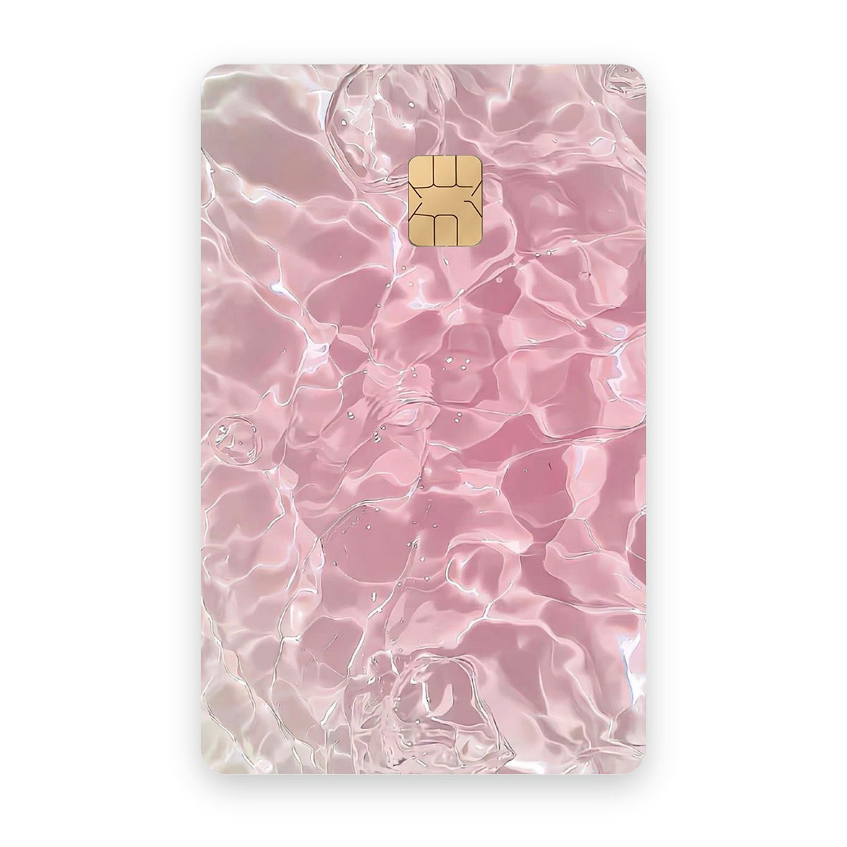Pink Water card sticker on a bank card
