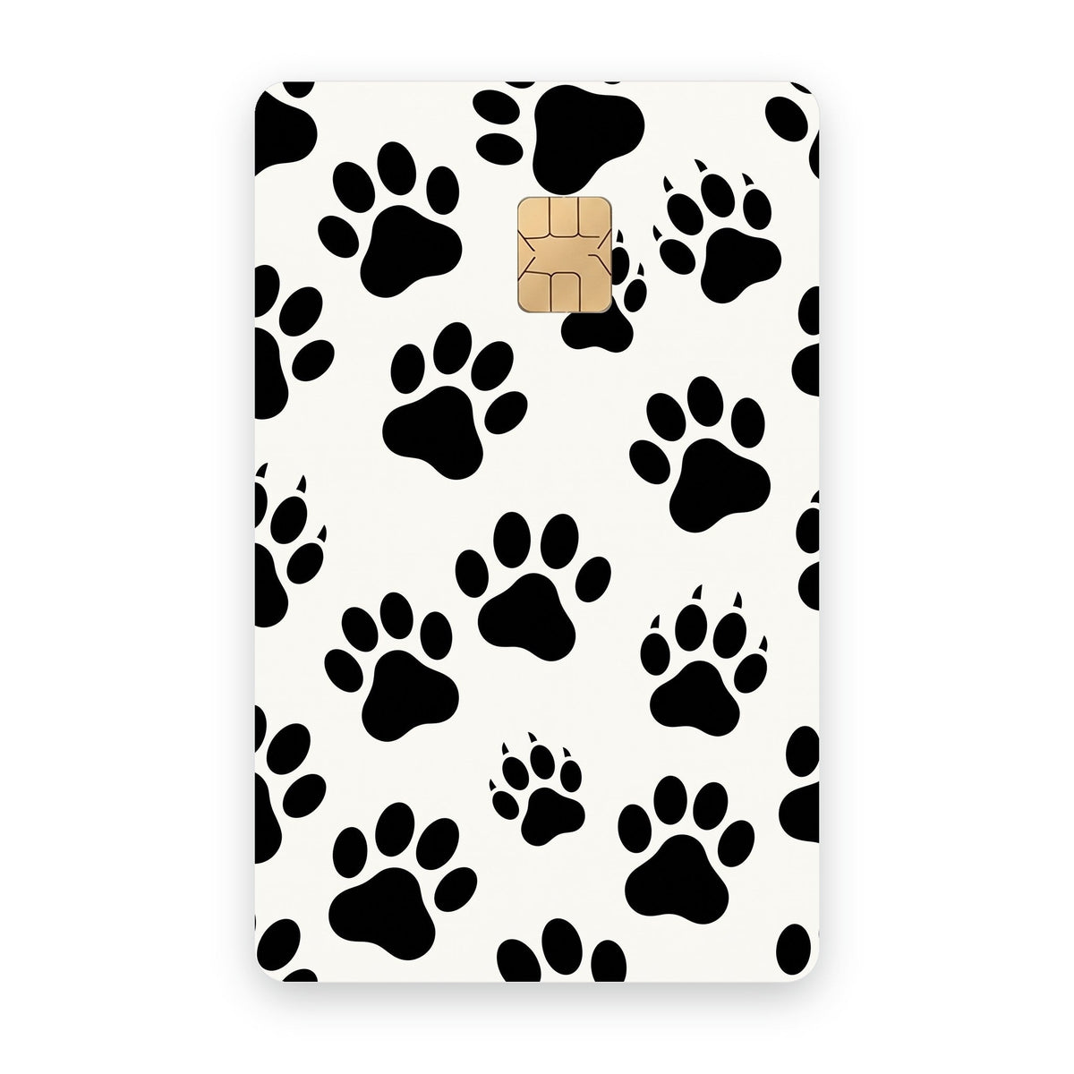 Black Paws card sticker on a card