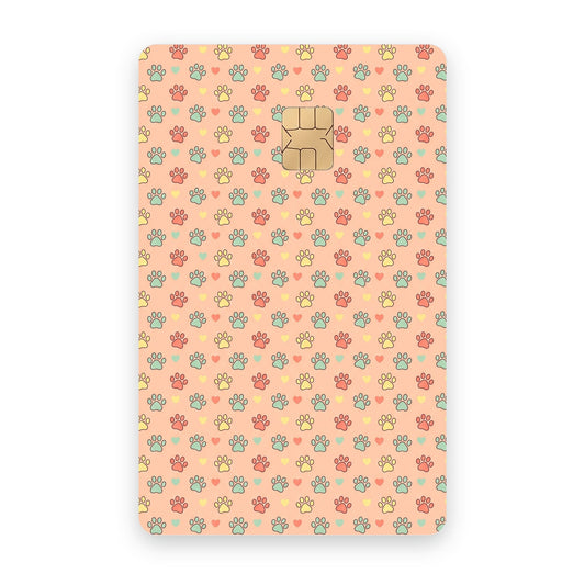Pastel Paws card sticker on a card