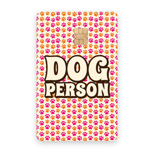 Dog Person card sticker on a card