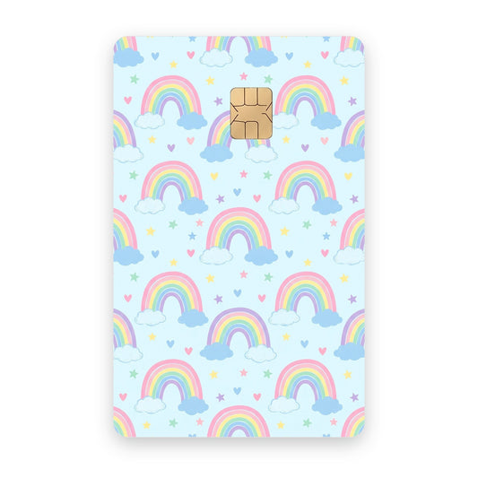 Rainbows card sticker on a card
