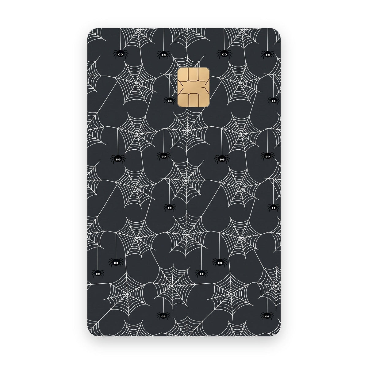 Spiderweb card sticker on a card