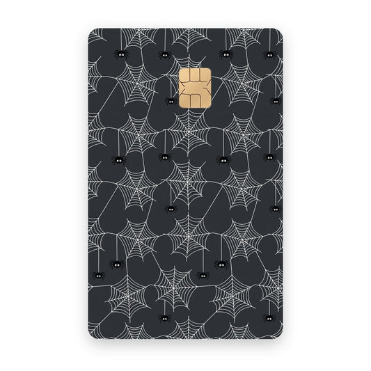 Spiderweb card sticker on a card