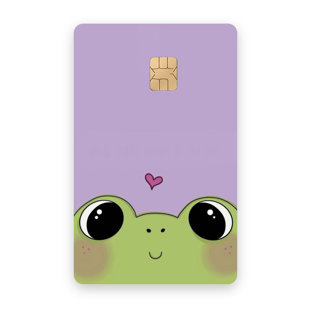 Purple Frog card sticker on a bank card