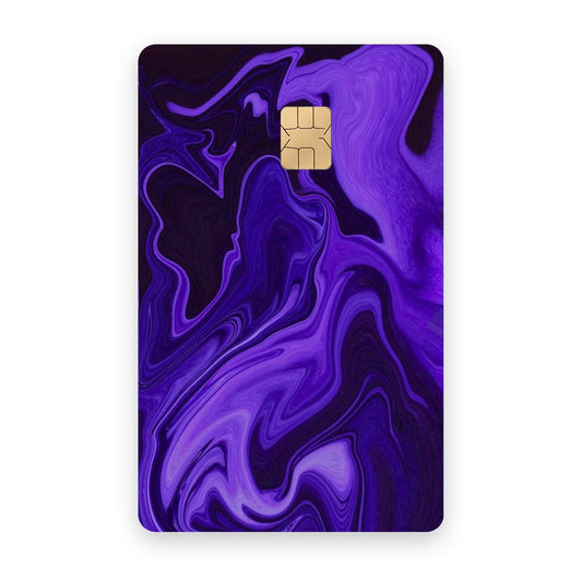 Purple Liquid card sticker on a bank card