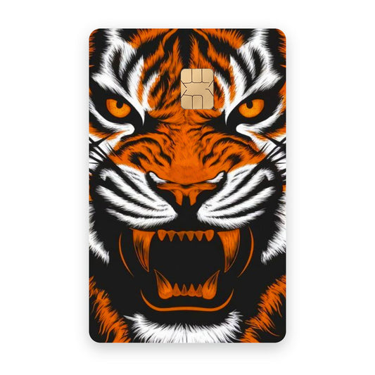 Tiger's Gaze card sticker on a bank card