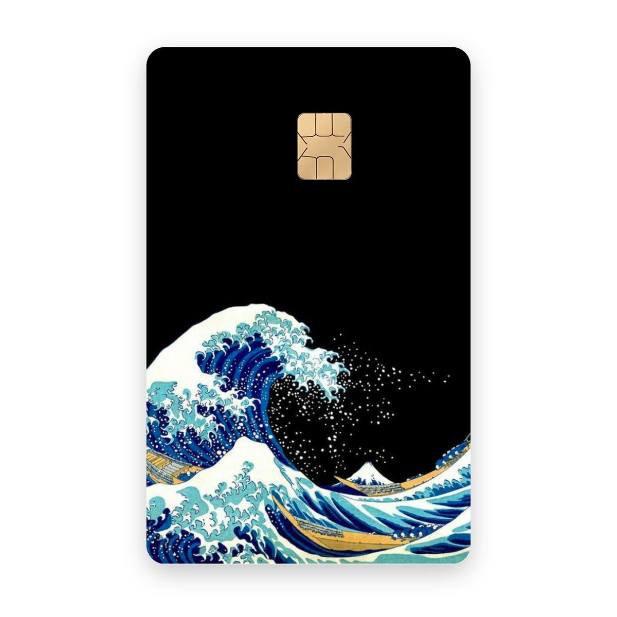 Waves card sticker on a bank card