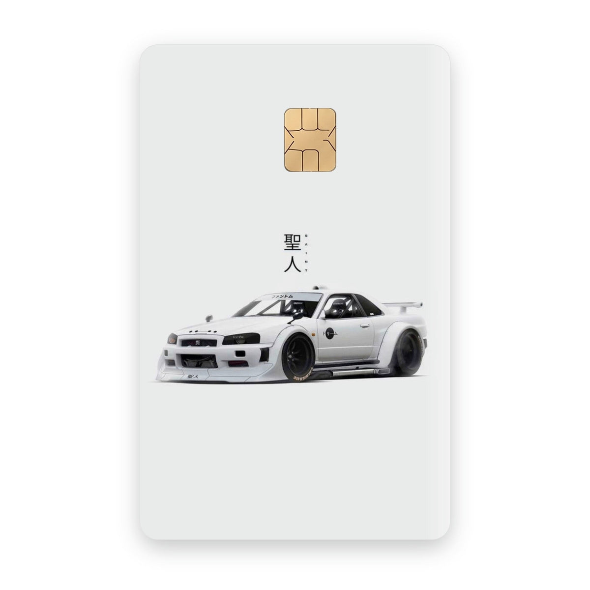 White Legend car card sticker on a bank card