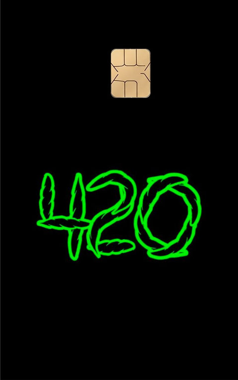 420 card sticker on a bank card
